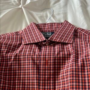 Polo by Ralph Lauren Red and Blue Casual Button Down Shirt
